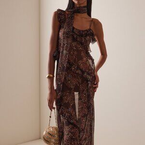 SIEDRÉS Monica Printed Chiffon Maxi Dress